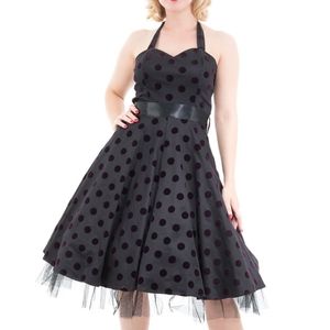 Hearts and Roses flocked polka dot dress